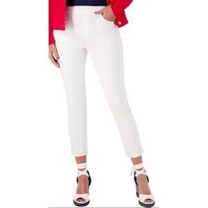 Belle by Kim Gravel Petite Crop Perfect Ponte Pants White Petite 30 Plus